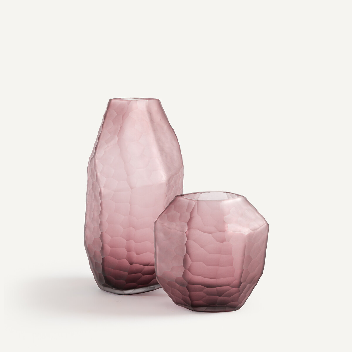 Vase en verre dépoli lie de vin, Zenka lie de vin, AM.PM
