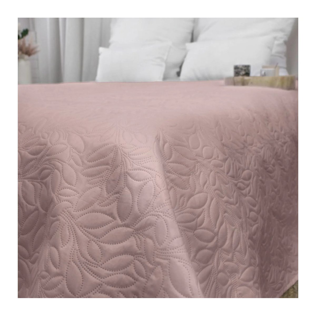 Couvre-lit en microfibre Rosace rose, EDEN