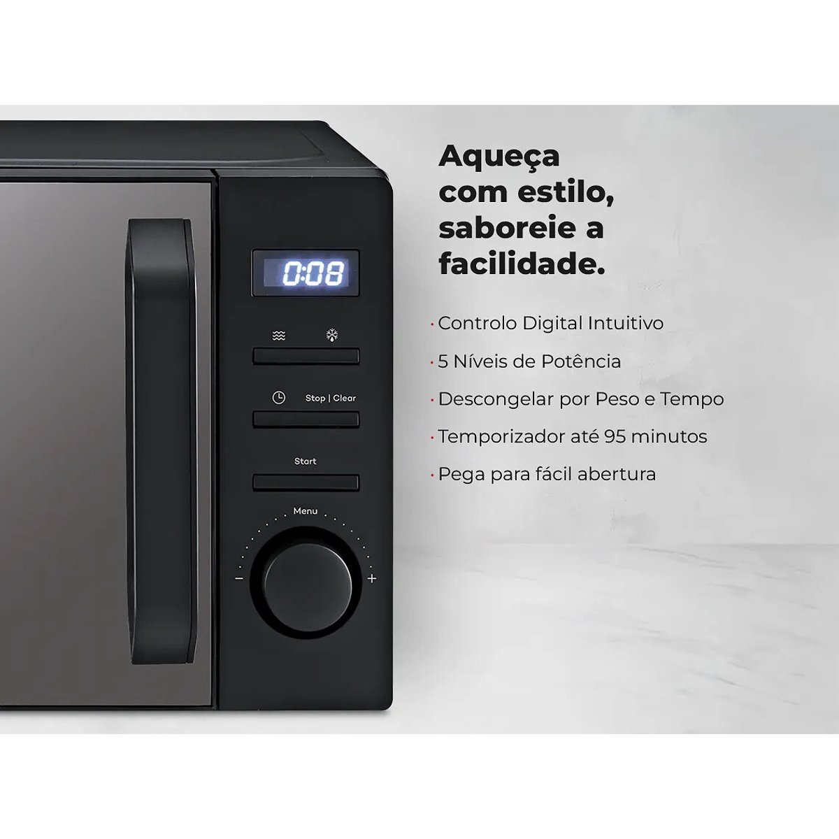 Micro-Ondas 20L Digital Preto 1833FL, FLAMA preto , FLAMA