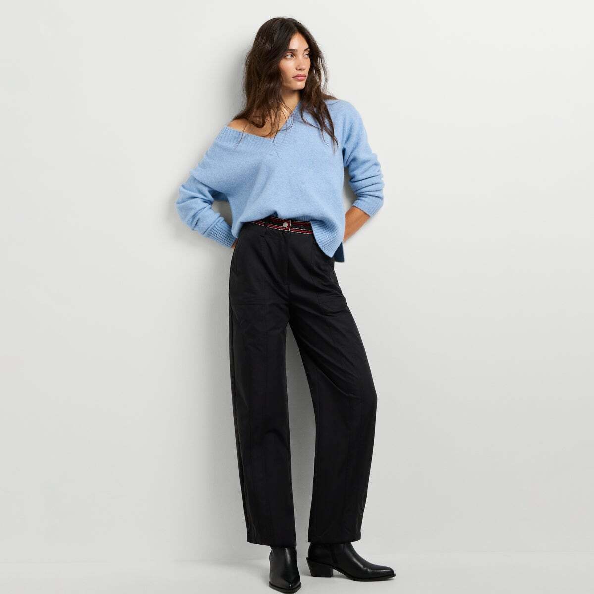 Pantalon Large Avec Détails Brodés noir, PEPE JEANS