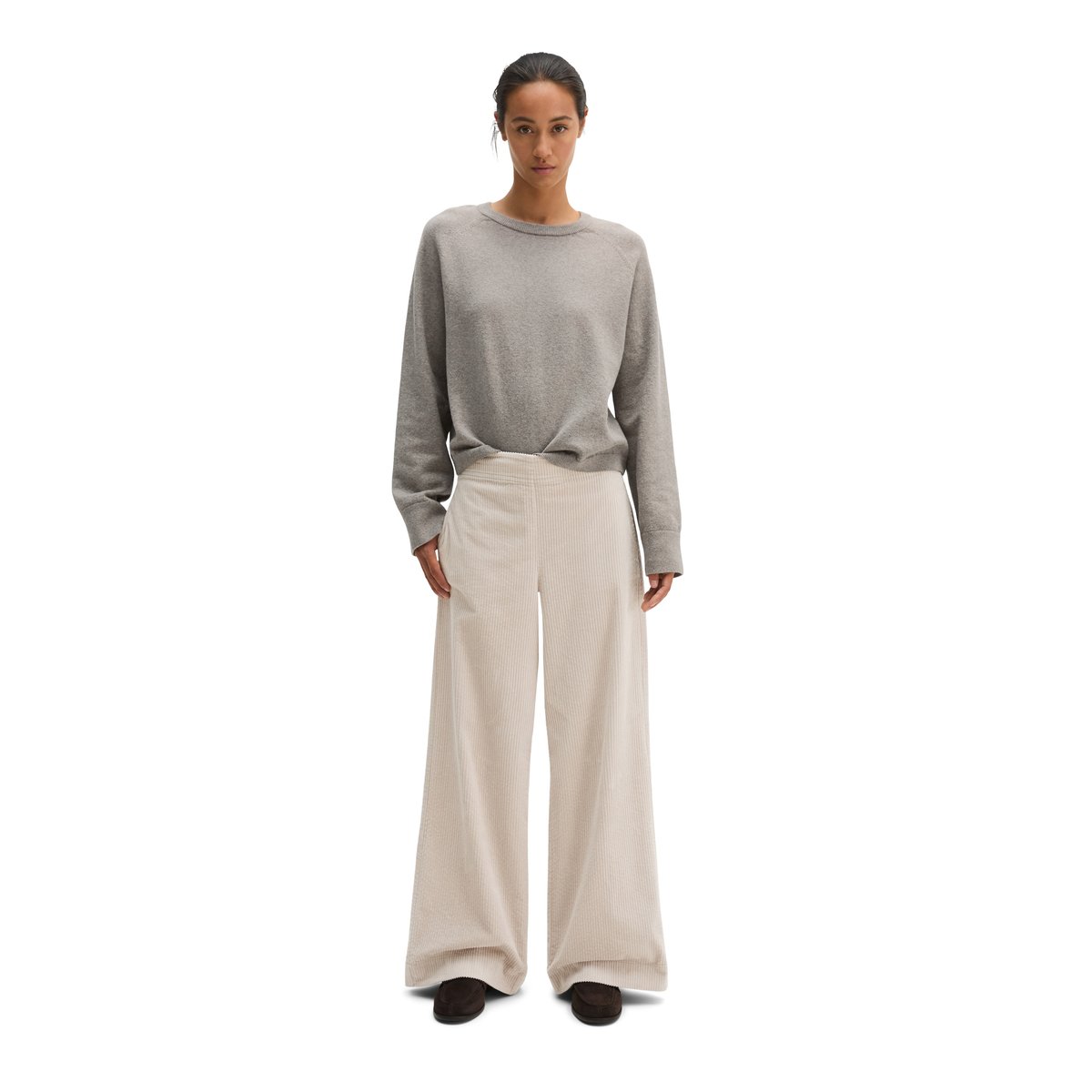 Pull ample en Cotton Wool Stretch gris, MARC O'POLO