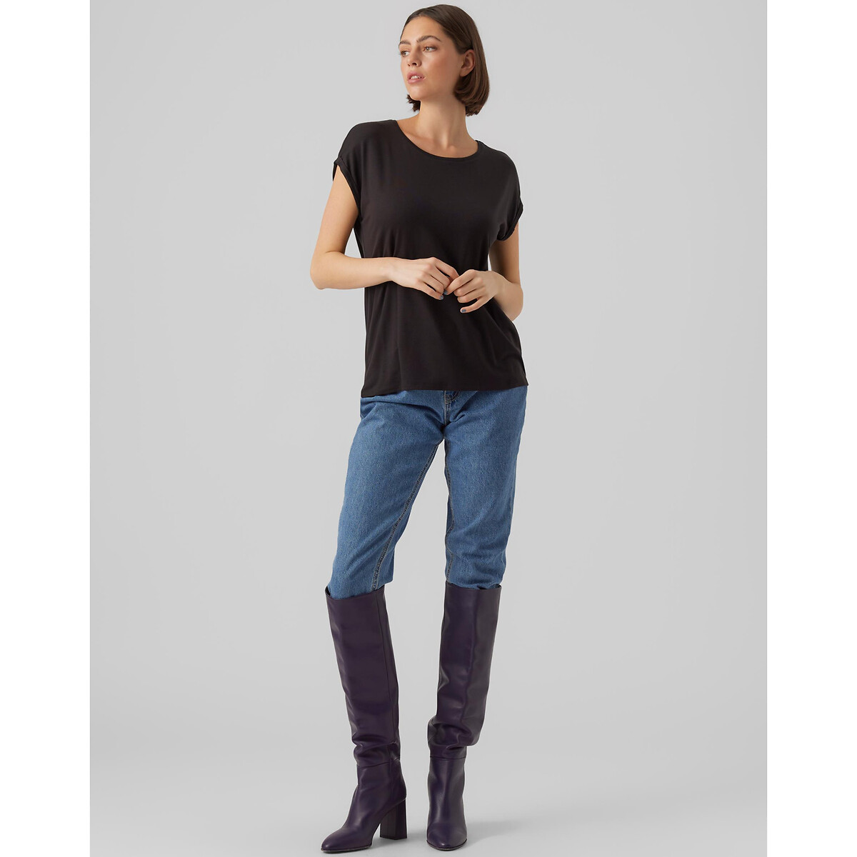 T-shirt manches courtes noir, VERO MODA