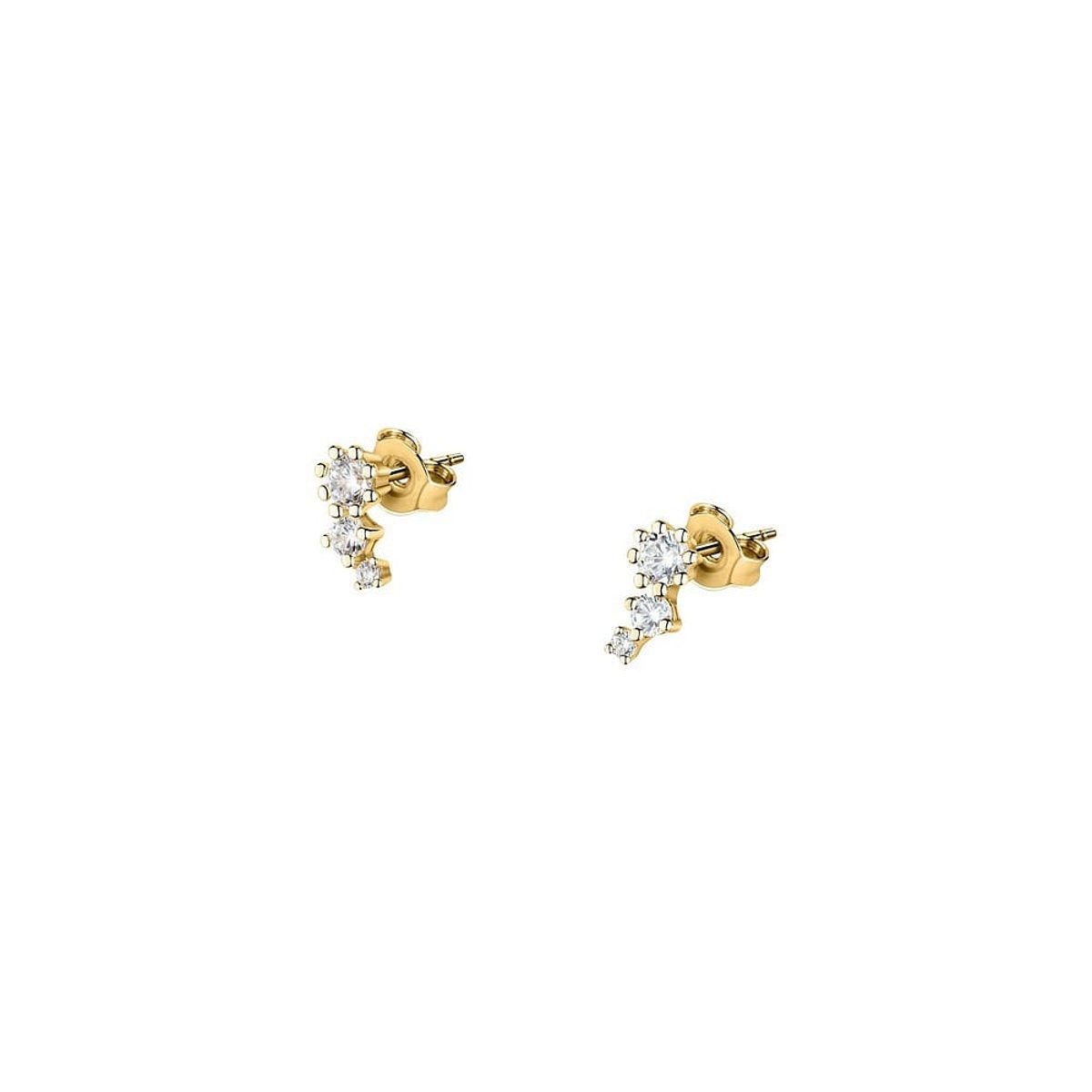 Boucles d'oreilles en Diamant Synthétique/diamant Synthétique/or 375/1000 et Diamant synthétique or, LIVE DIAMOND