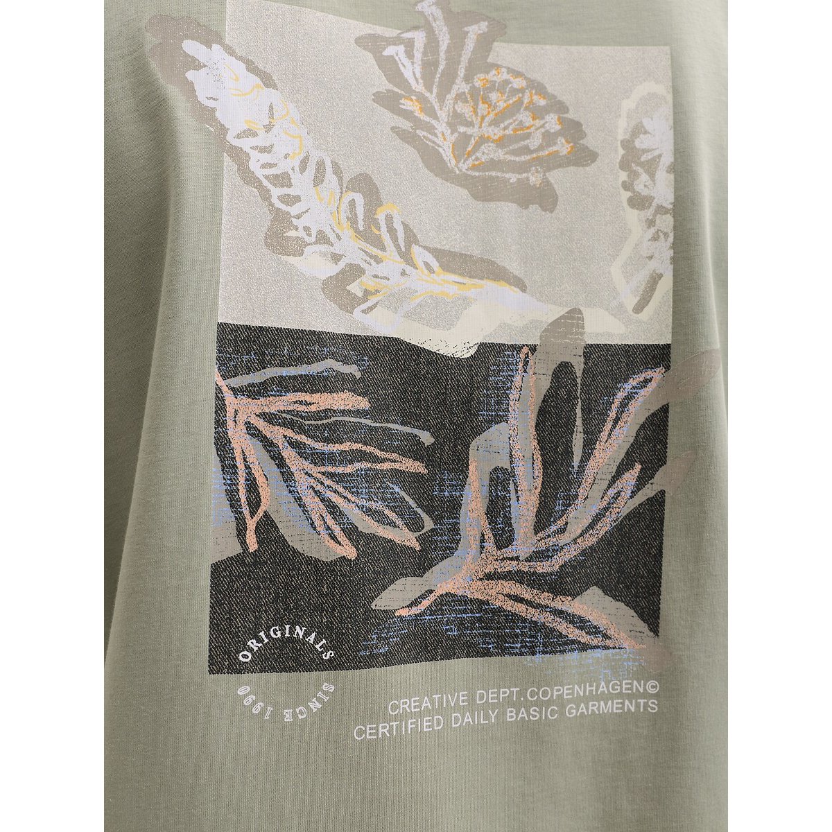 T-shirt manches courtes vert kaki, JACK & JONES