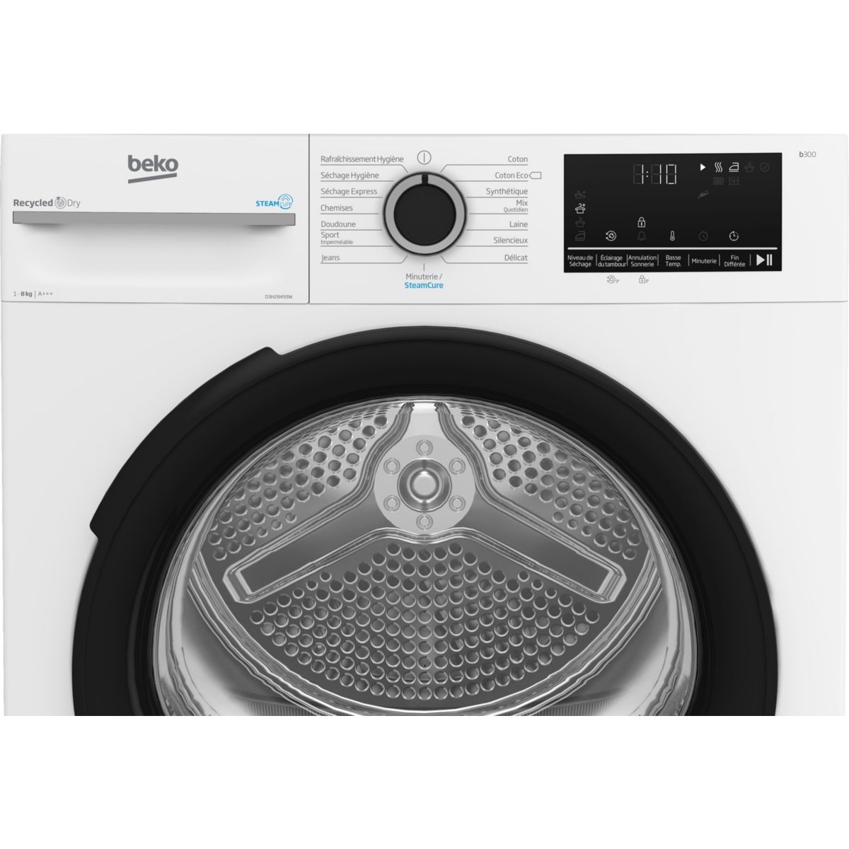 Sèche linge pompe à chaleur D3H28493W couleur unique, BEKO
