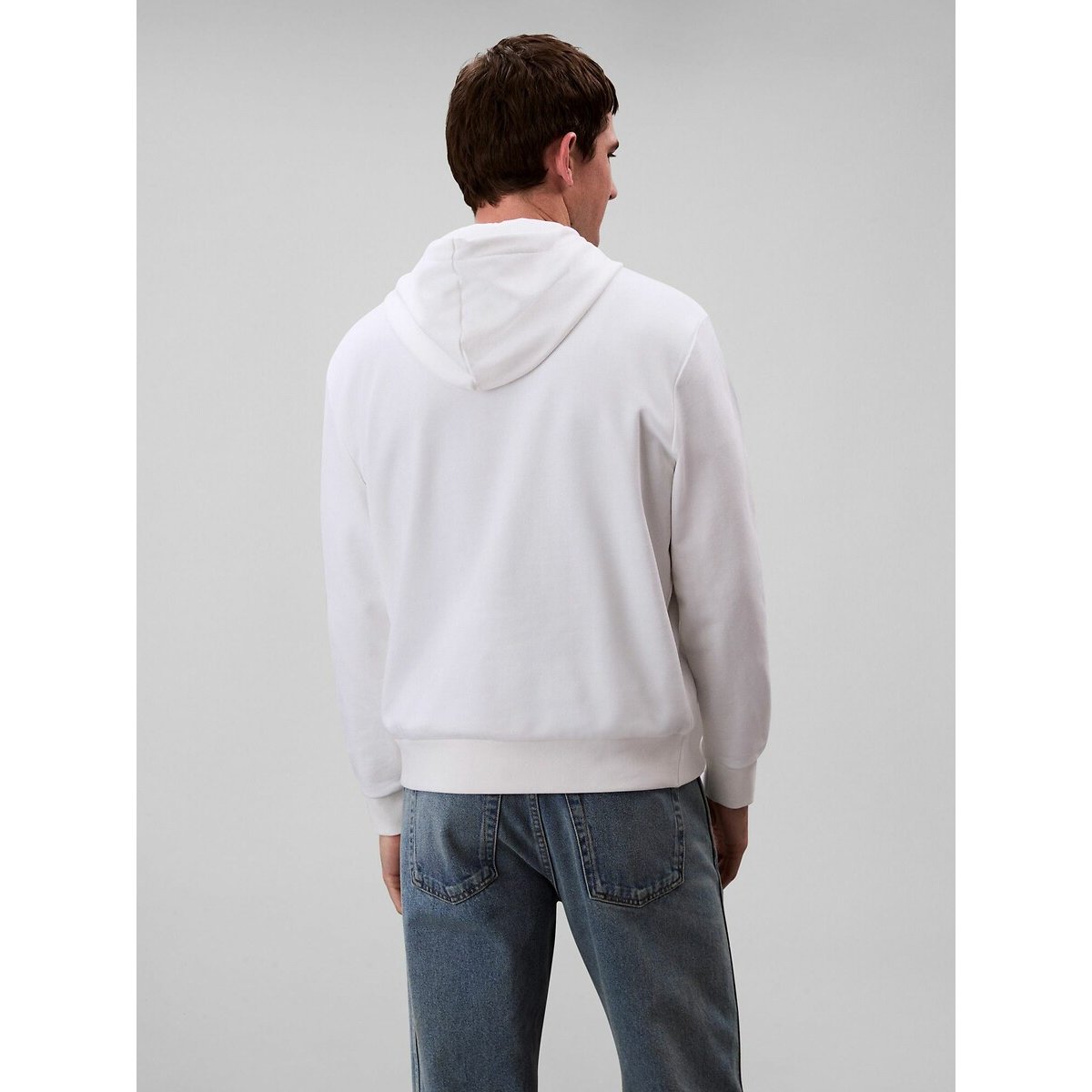 Sweat fermé à capuche blanc, CALVIN KLEIN JEANS