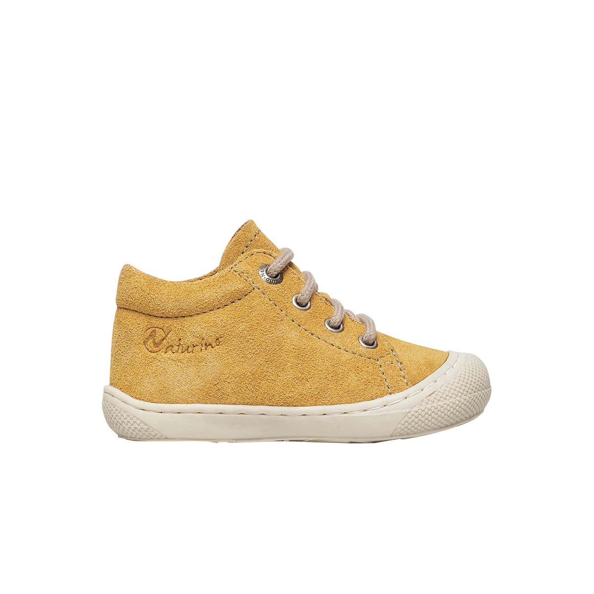 Chaussures premiers pas en daim COCOON citrouille-blanc, NATURINO