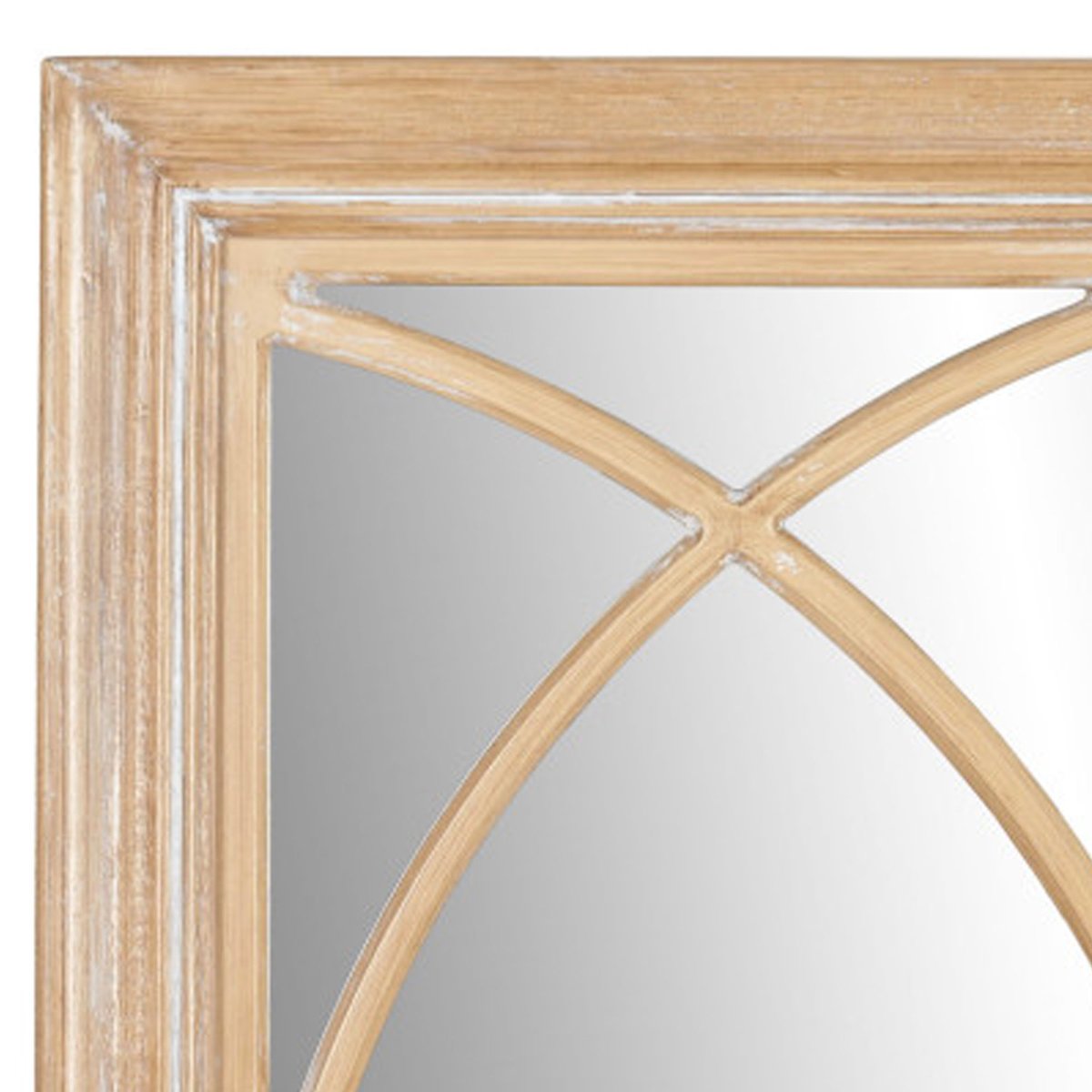 Grand miroir classique bois de paulownia et blanc cérusé 97x4x127cm bois, WADIGA