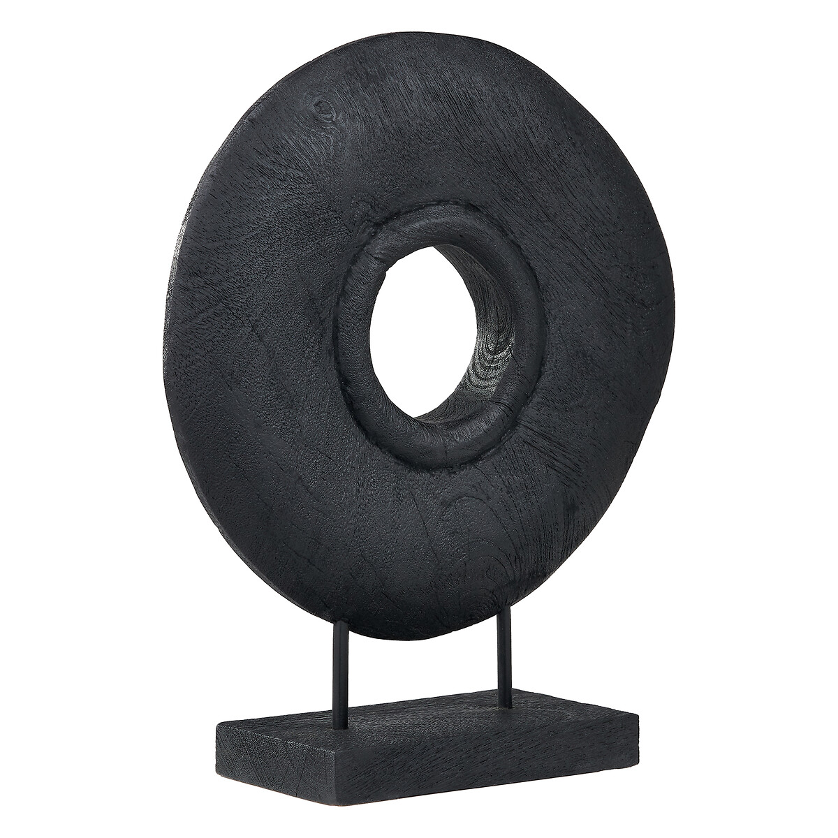 40cm Handcarved Mango Wood Circular Ornament black, ÉDITÉ