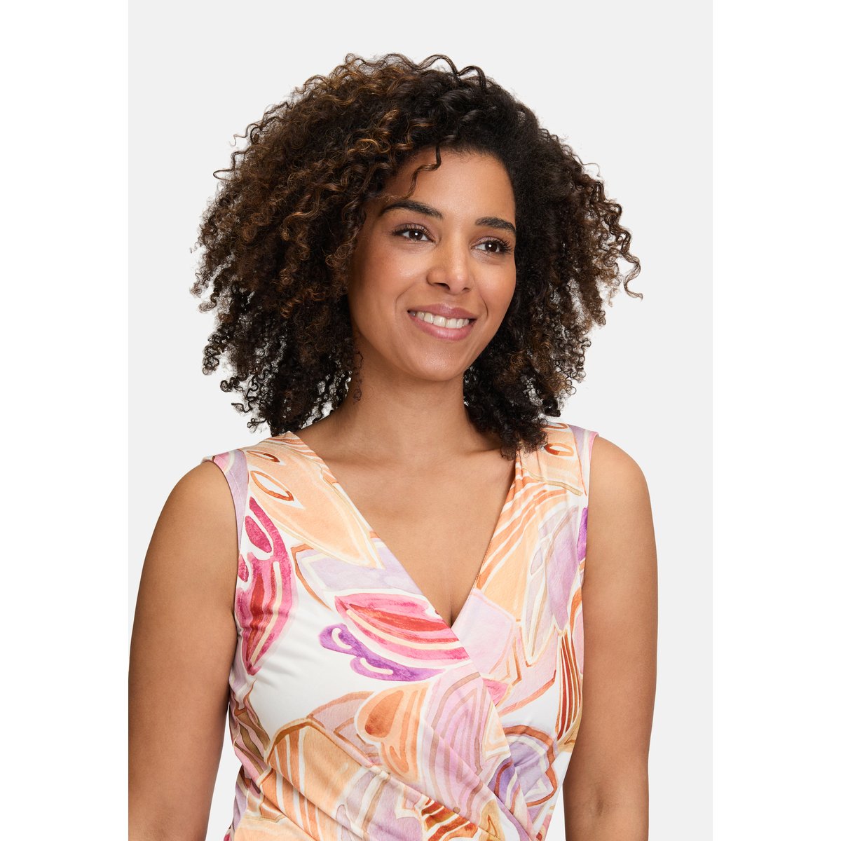 Robe en jersey à fronce cream/rosé, CARTOON