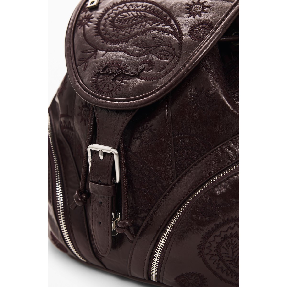 Petit sac à dos effet cuir rouge, DESIGUAL