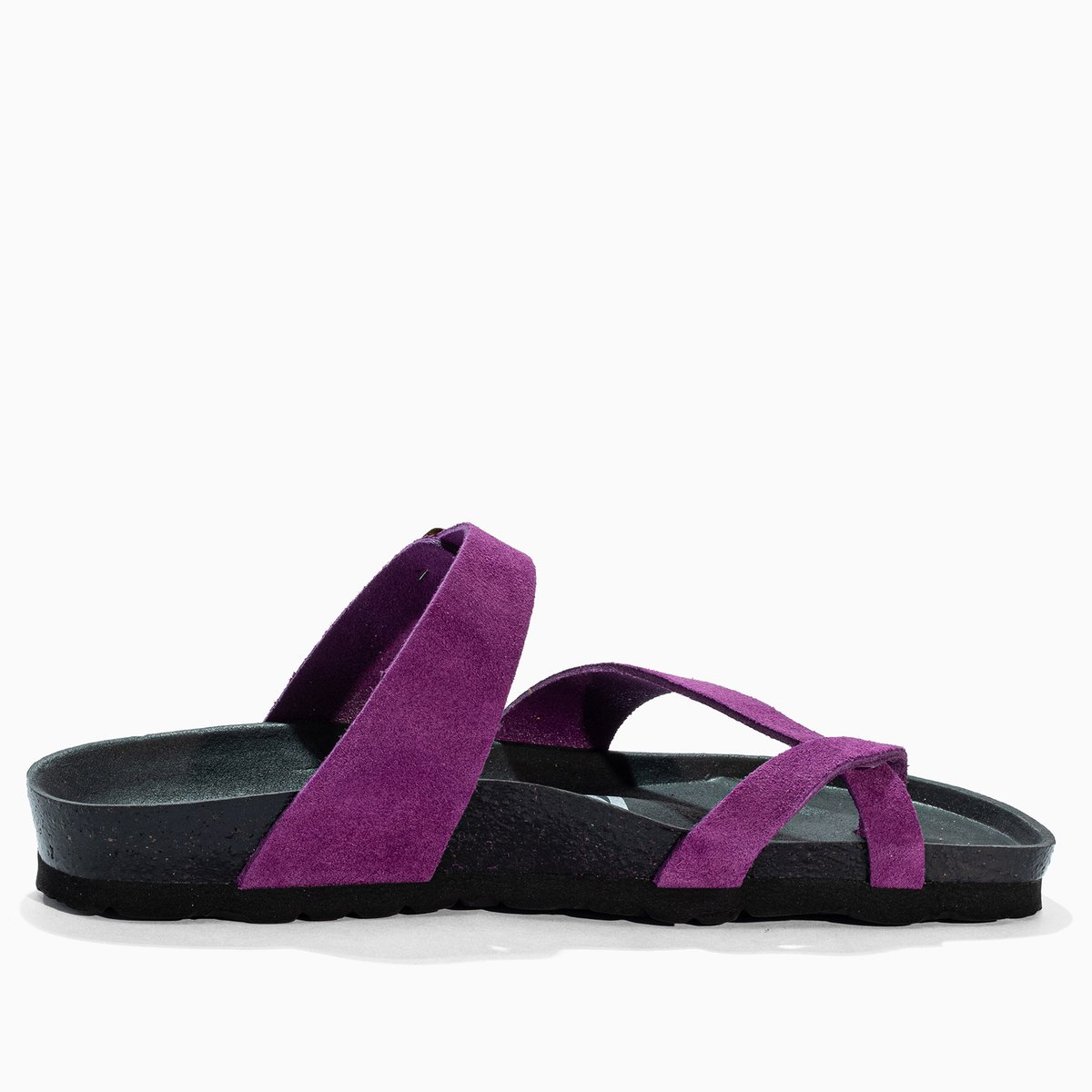 Tongs en cuir suedé DIANE violet, BAYTON
