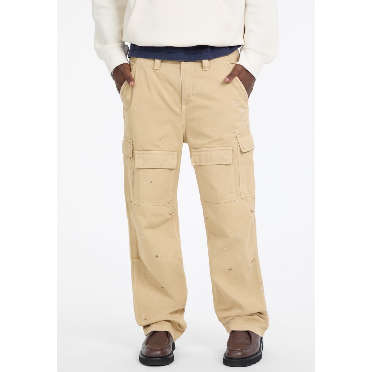 Pantalon Cargo En Twill marron, GUESS JEANS