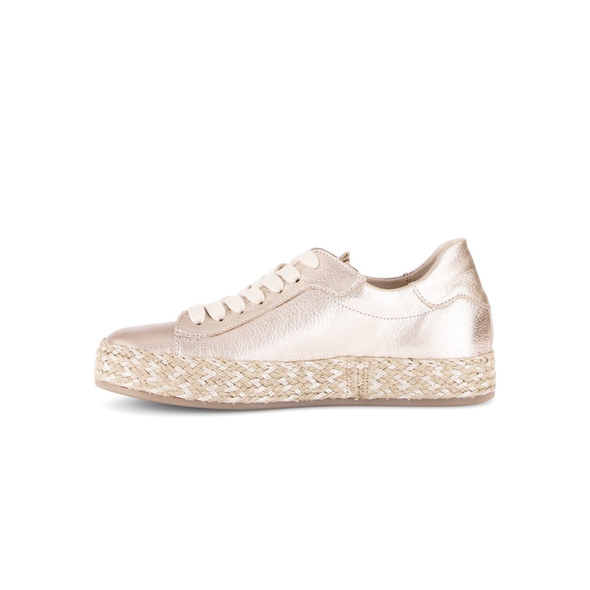 Baskets en cuir à talon compensé beige, GABOR