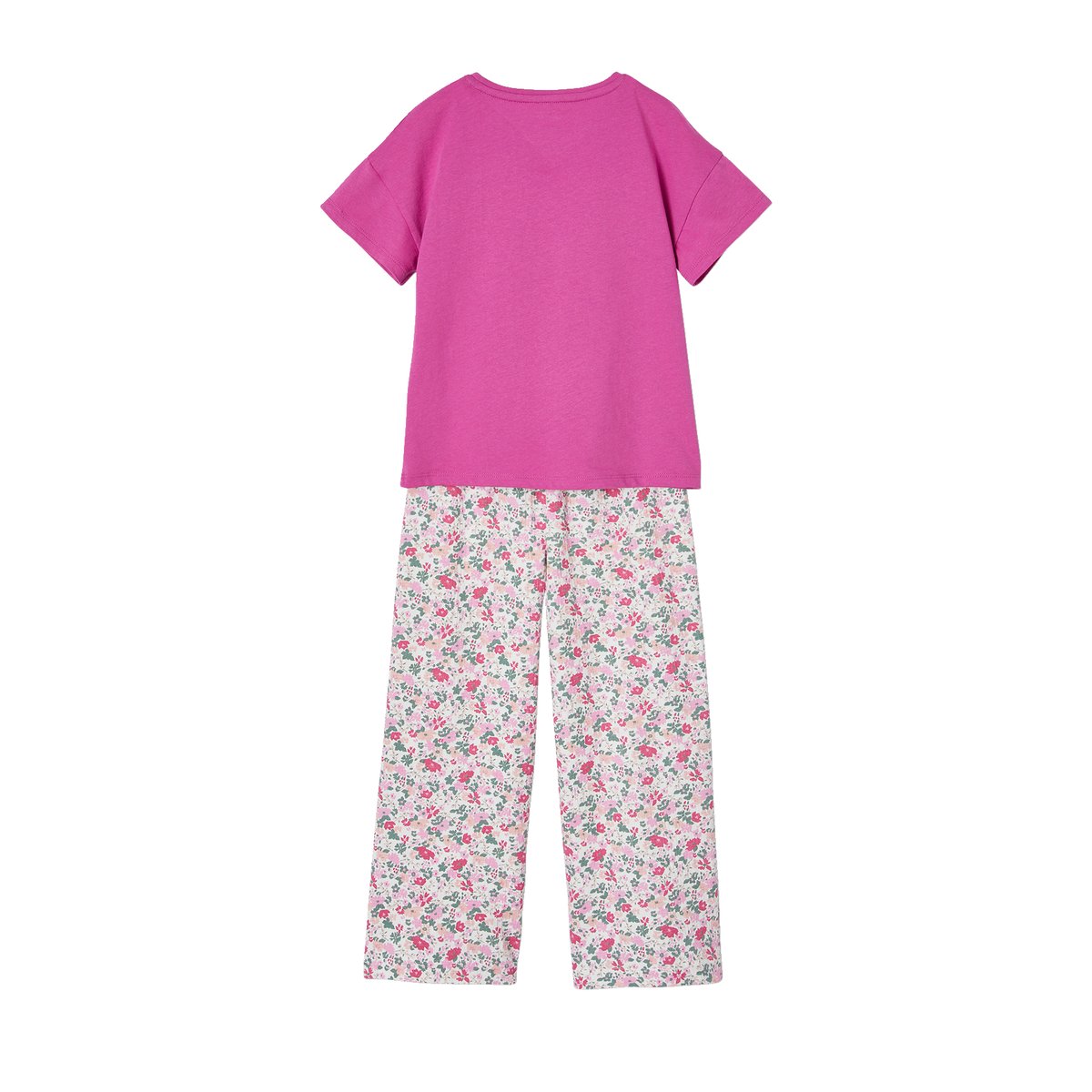 Ensemble T-shirt + pantalon large violet, VERTBAUDET