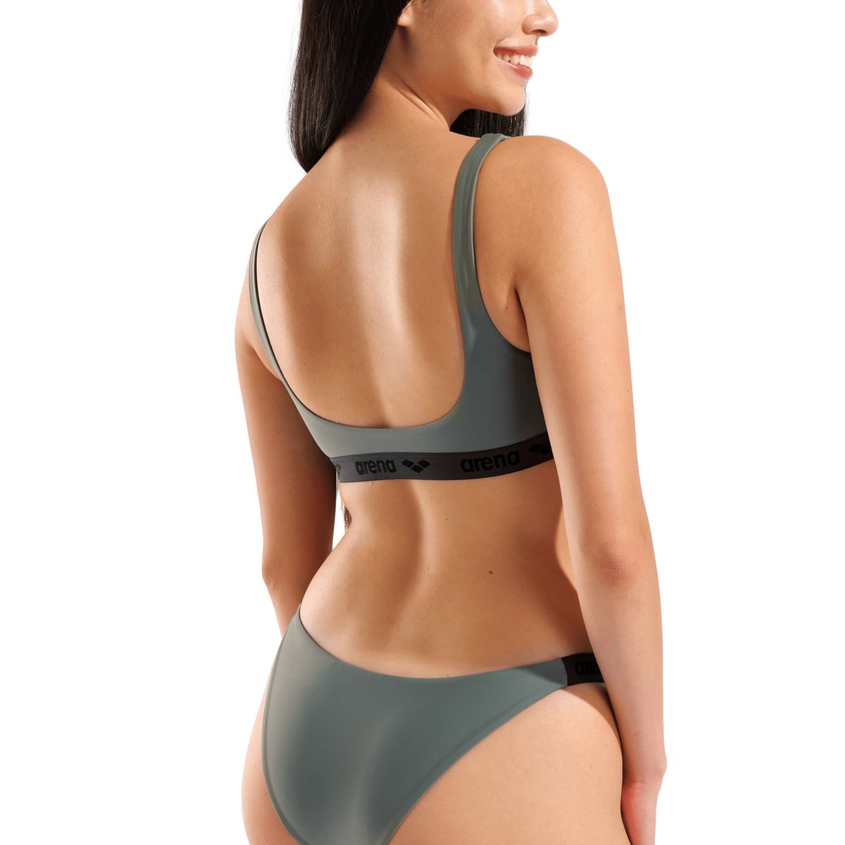 Maillot de bain 2 pièces bandeau pour femme arena Elastic Solid sage, ARENA