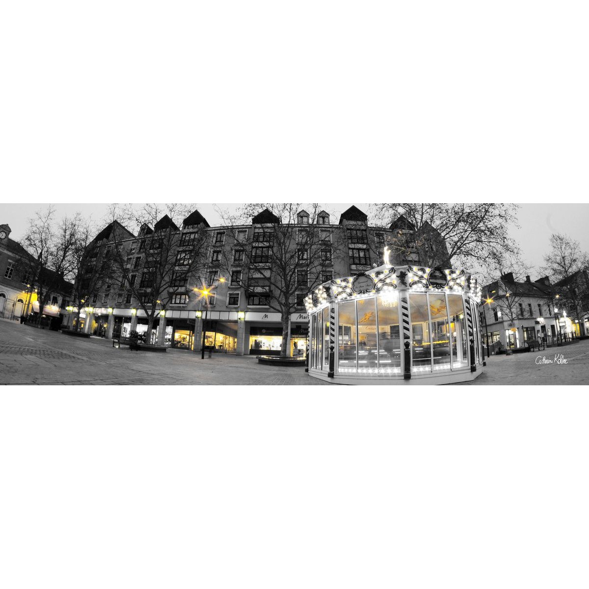 Tableau Mural Place De La République Châteauroux CONTEMPORAIN URBAIN tableaux sur toile-gris, CEANOTHE