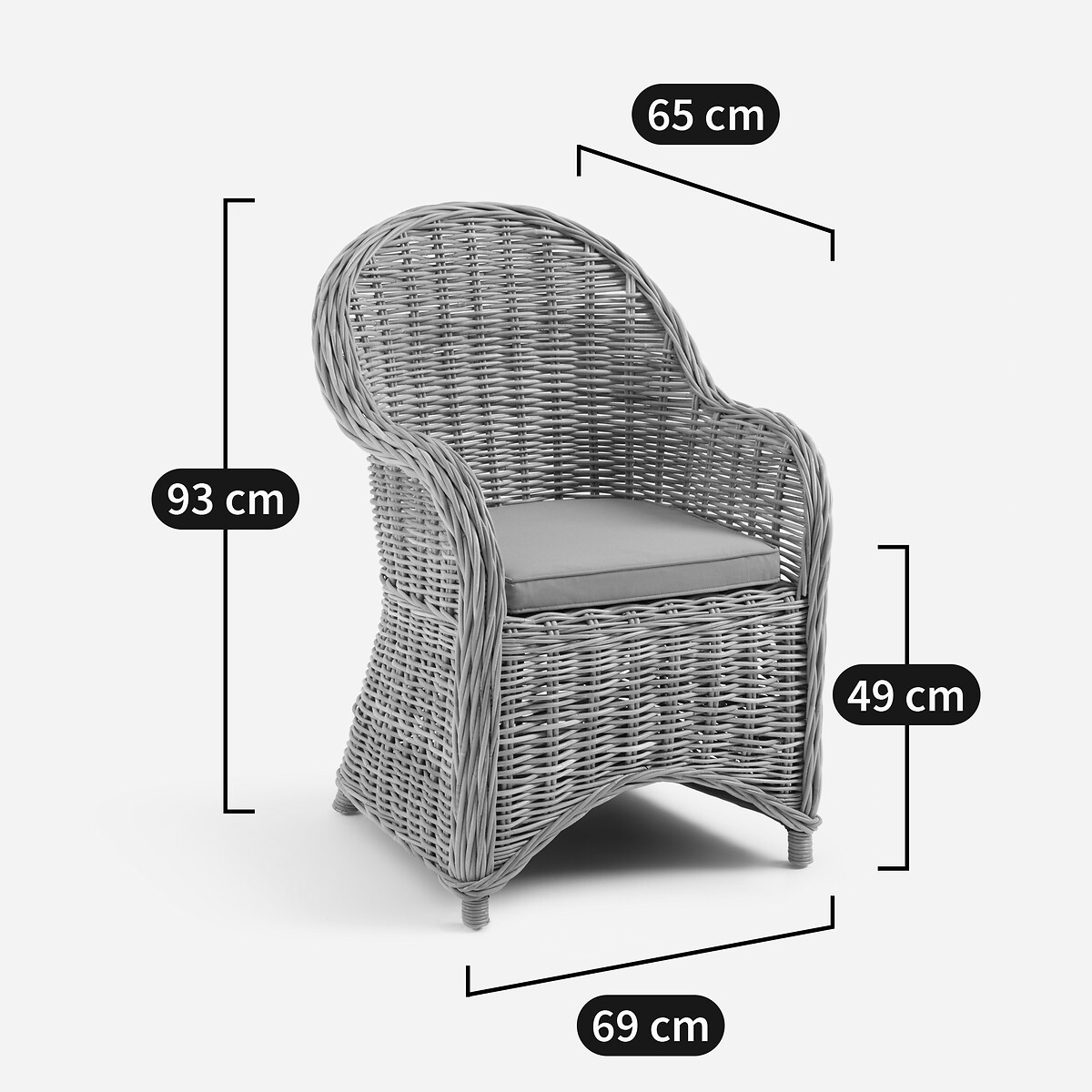 Fauteuil de jardin en fibres tressées, ELMER naturel, AM.PM