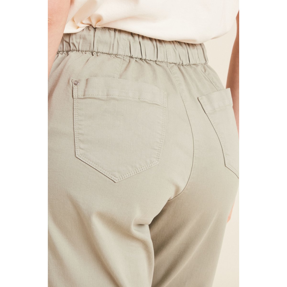 Pantacourt large taille haute vert clair, BREAL