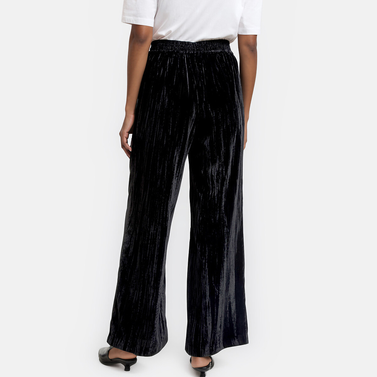 Pantalon large, en velours frappé noir, LA REDOUTE COLLECTIONS