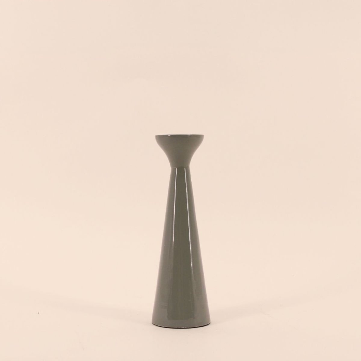 Bougeoir alu laqué vert 20cm vert, ORNAMI