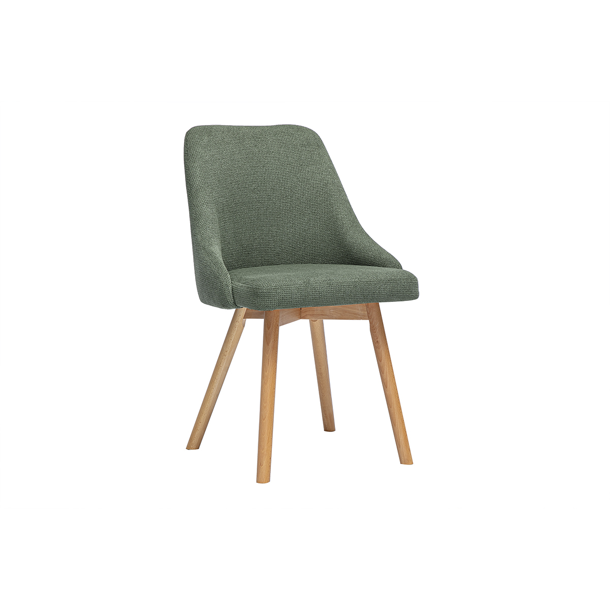 Chaises scandinaves en tissu chenille terre brûlée et bois clair (lot de 2) HASTA kaki, MILIBOO