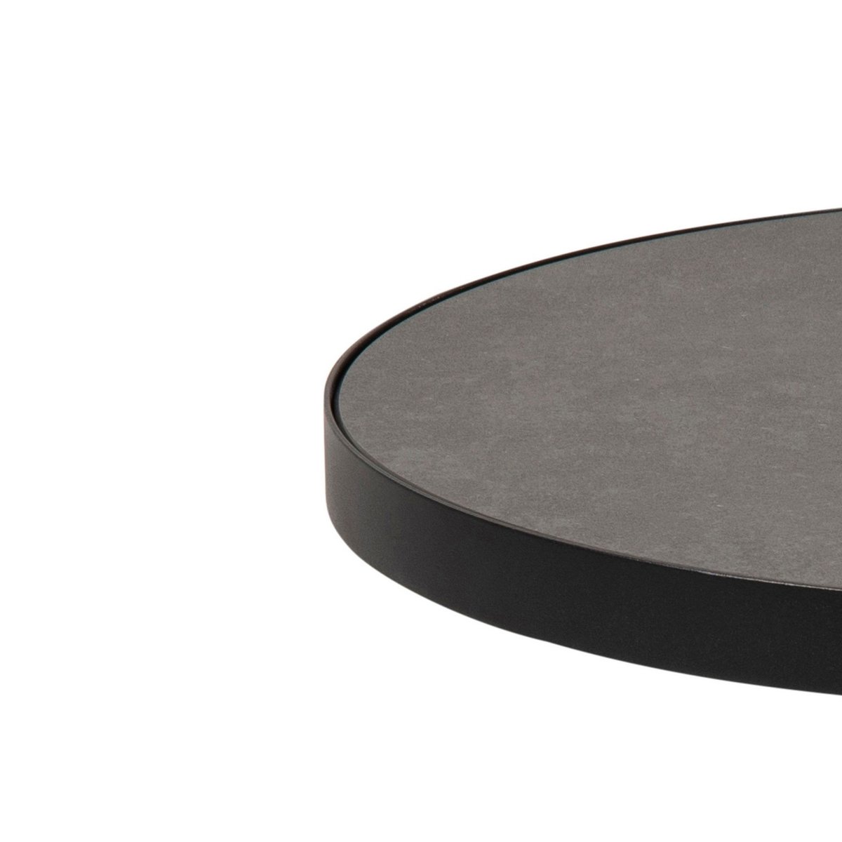 Table basse ronde en céramique et métal noir D85 - GIROLLE noir, HELLIN, DEPUIS 1862