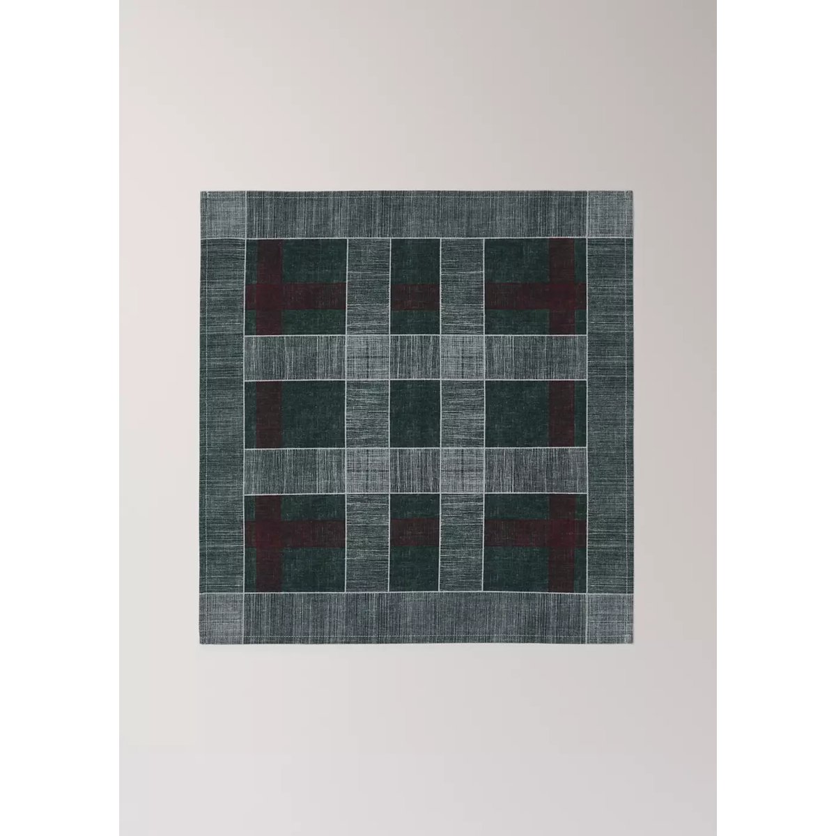 Serviette de table coton carreaux vert, MANGO HOME