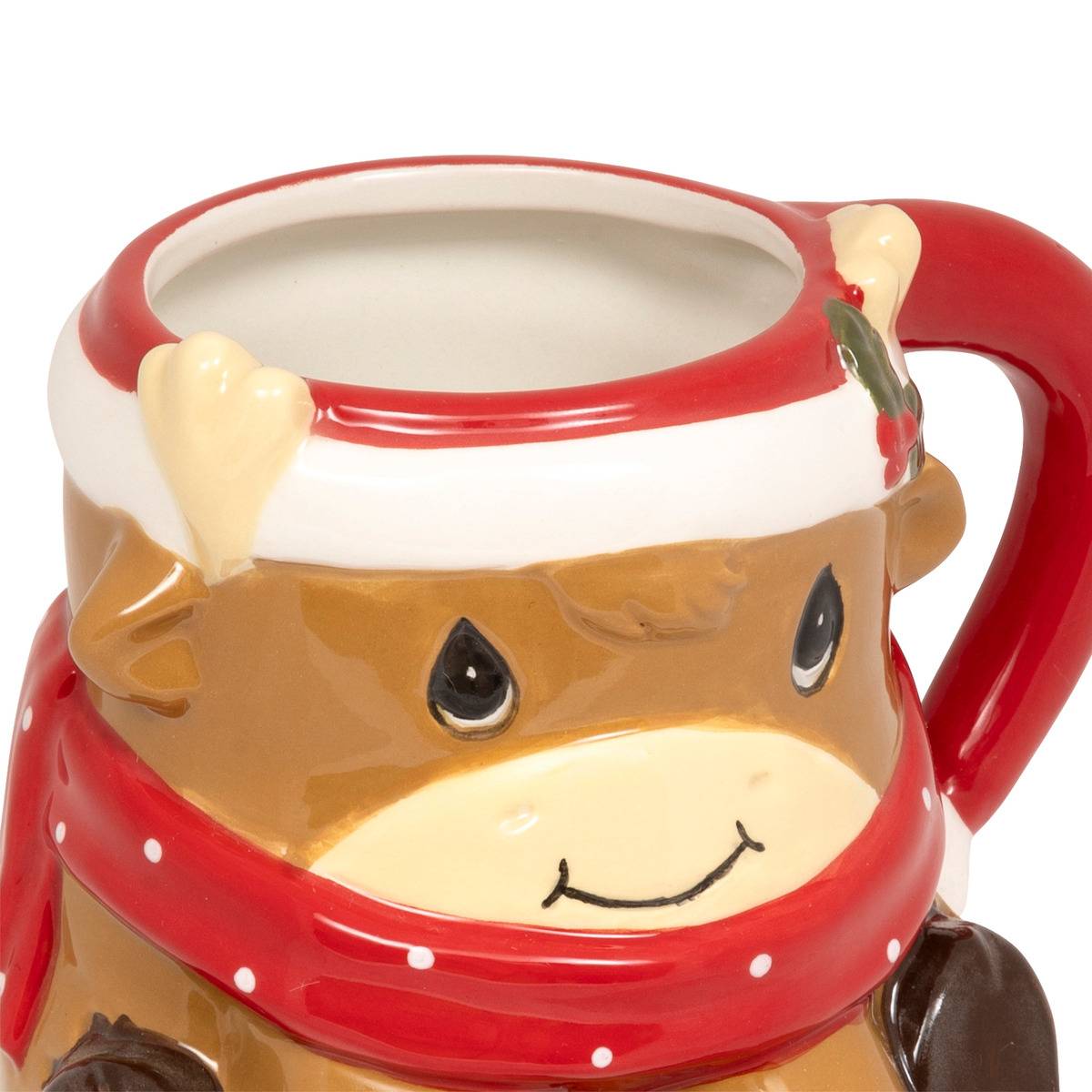Mug forme renne de Noël 35cl marron, ATMOSPHERA