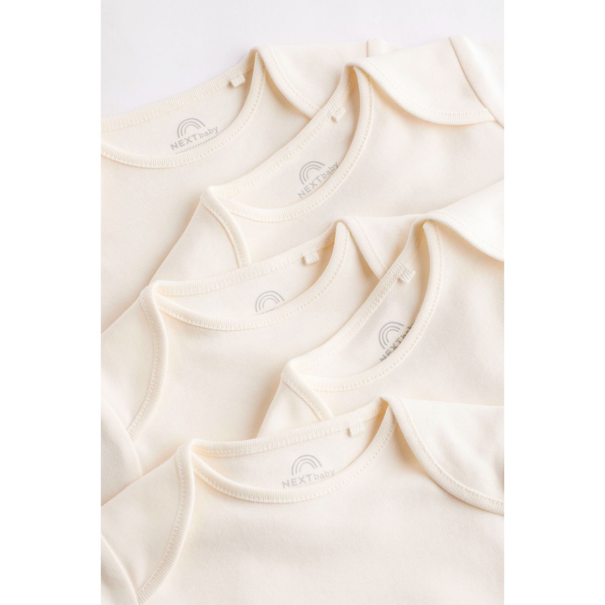 Bodies à manches longues essentiels, lot de 5 crème, NEXT