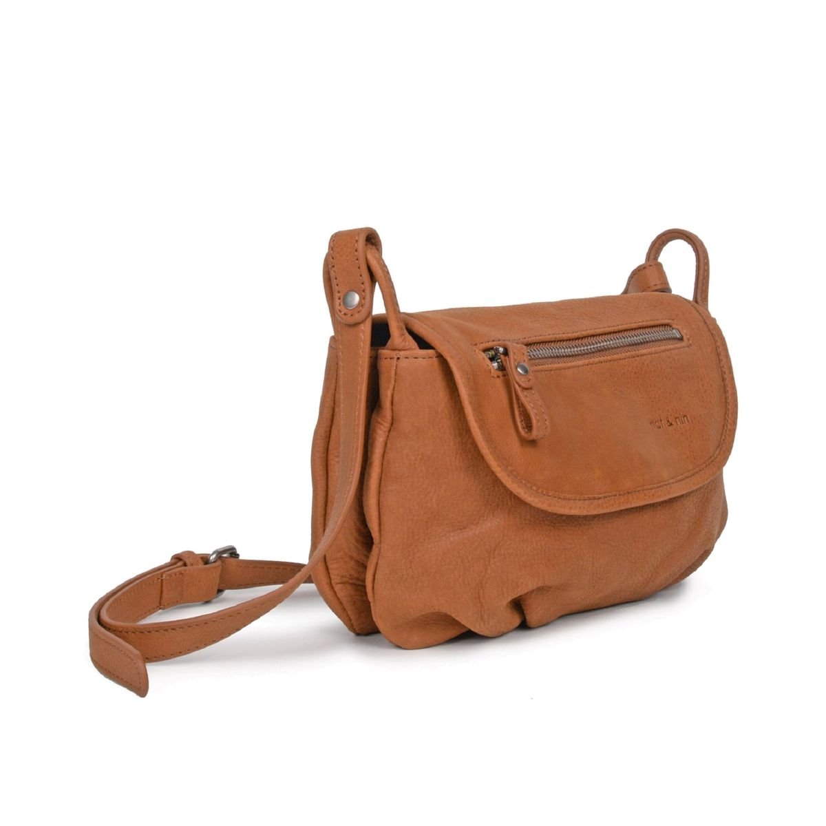 Sac à bandoulière en cuir JENNY camel, NAT & NIN