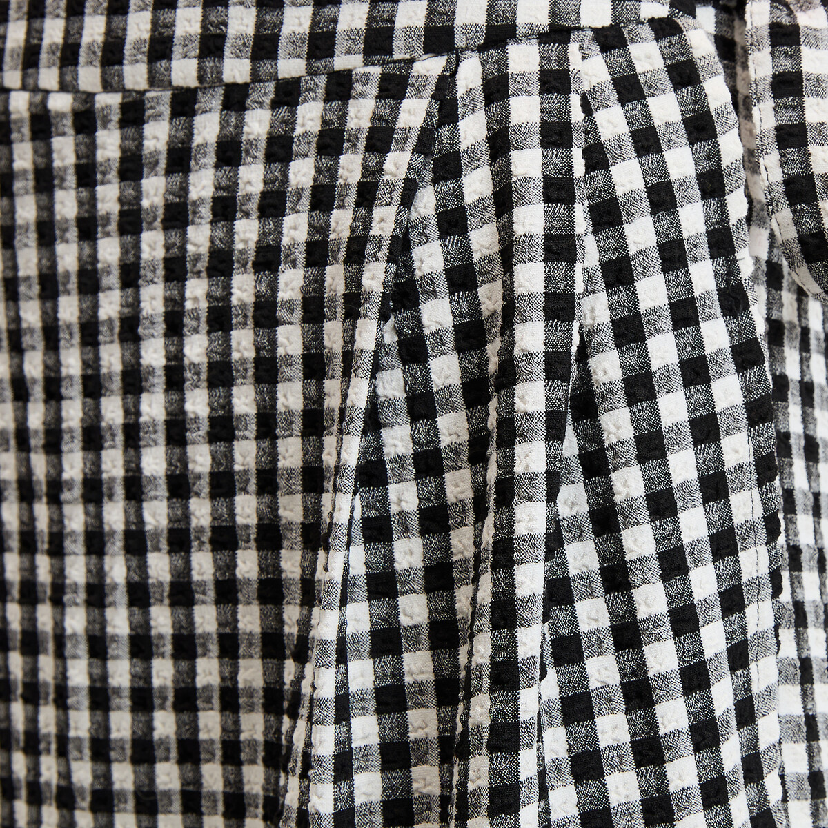 Jupe portefeuille midi imprimé vichy carreaux noir/blanc, LA REDOUTE COLLECTIONS