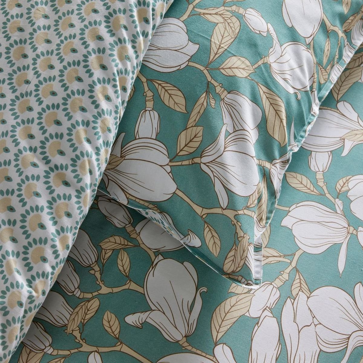 Parure de lit imprimé Floral coton SUNSHINE JAVIER bleu, TODAY