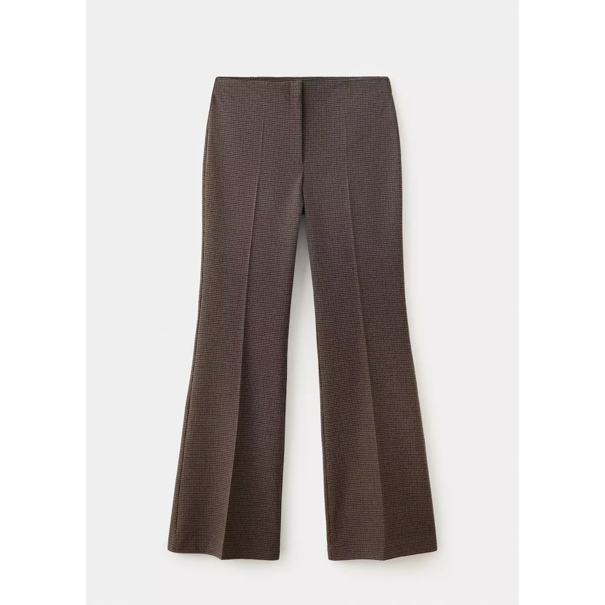 Pantalon ajusté pied-de-poule marron moyen, MANGO