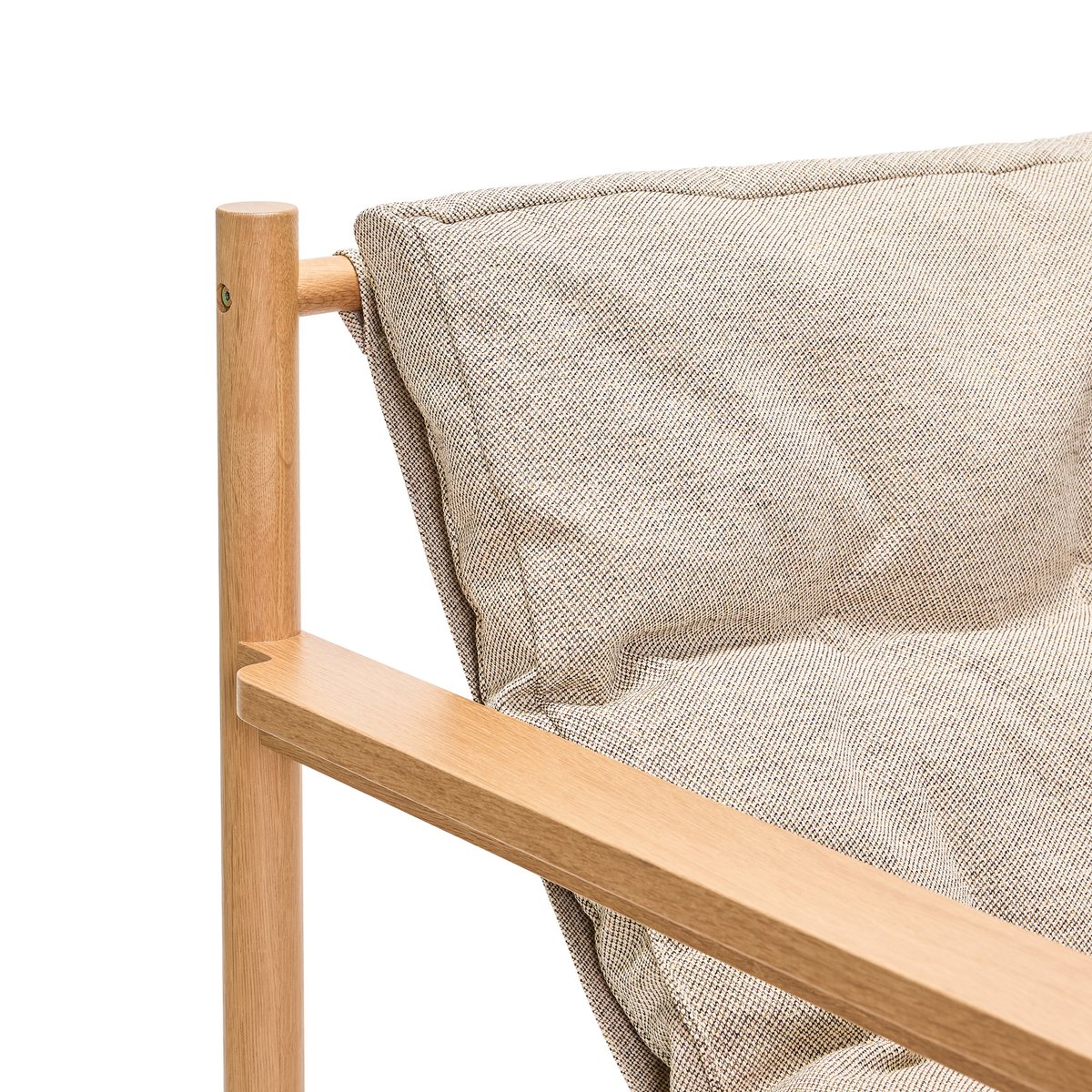 Fauteuil/Pouf en bois de chêne et polyester HERITAGE naturel/beige, HUBSCH