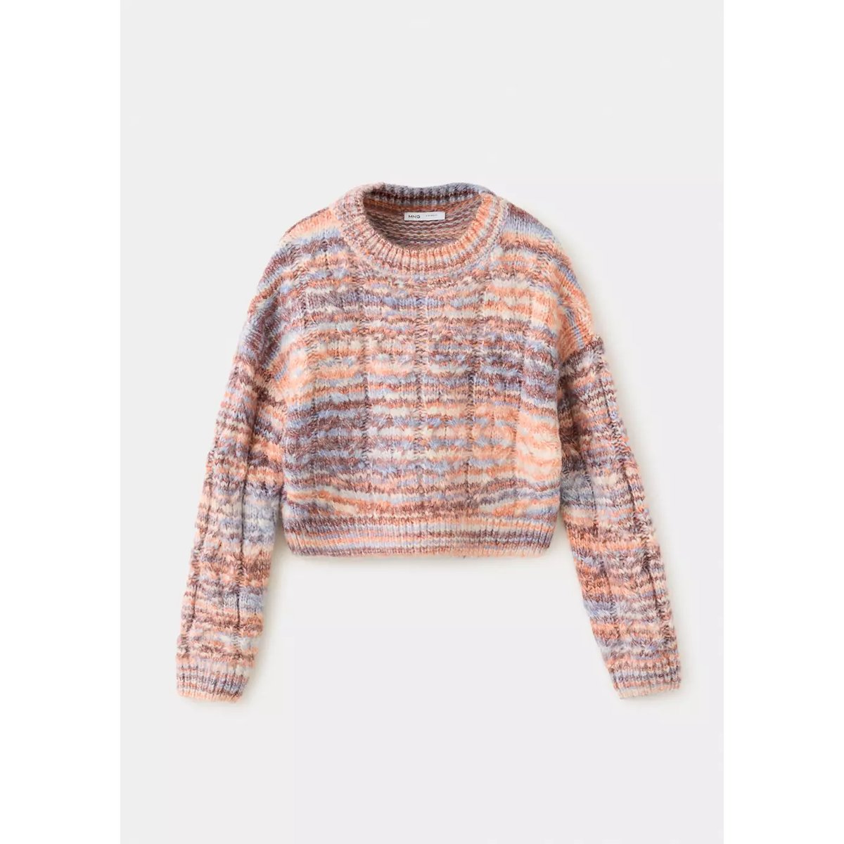 Pull-over maille multicolore orange pastel, MANGO KIDS