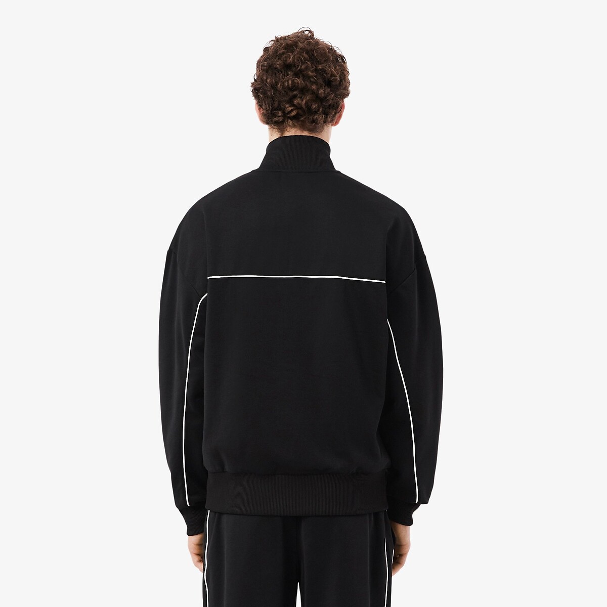 Pique Zip-Up Track Top black, LACOSTE