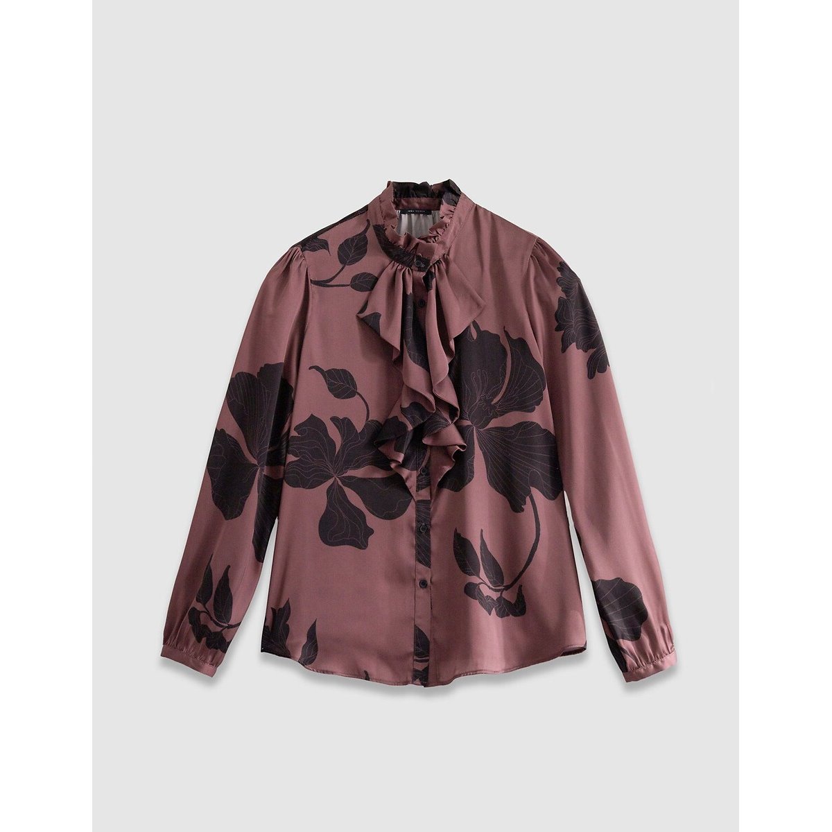 Blouse à manches longues imprimé floral caramel, IKKS