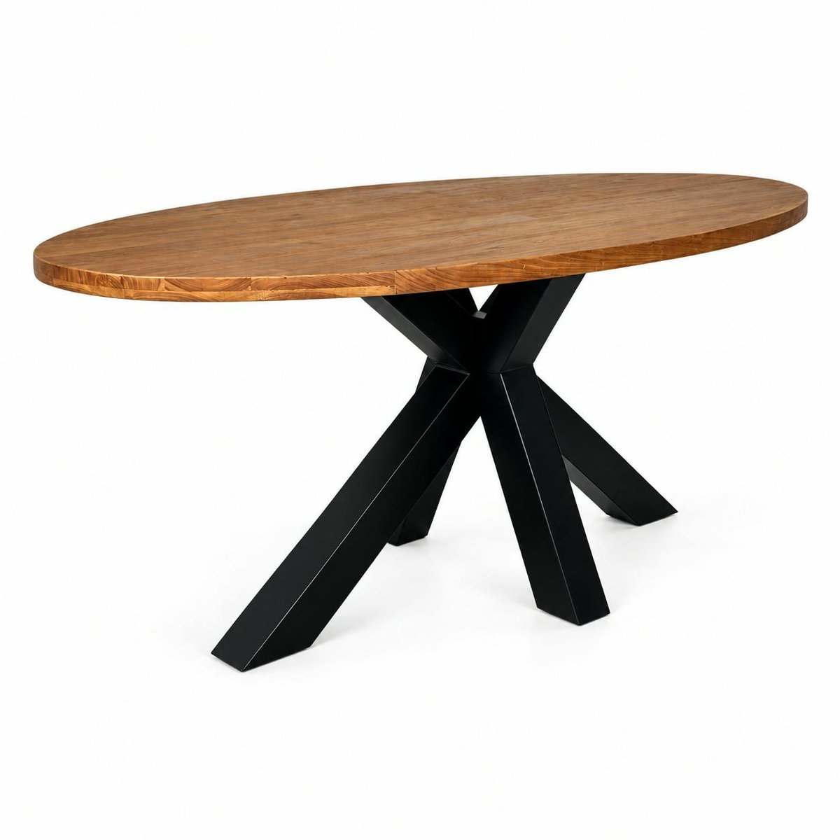 Table à manger ovale en bois de teck recyclé 190 cm ONTARIO bois naturel, PIER IMPORT