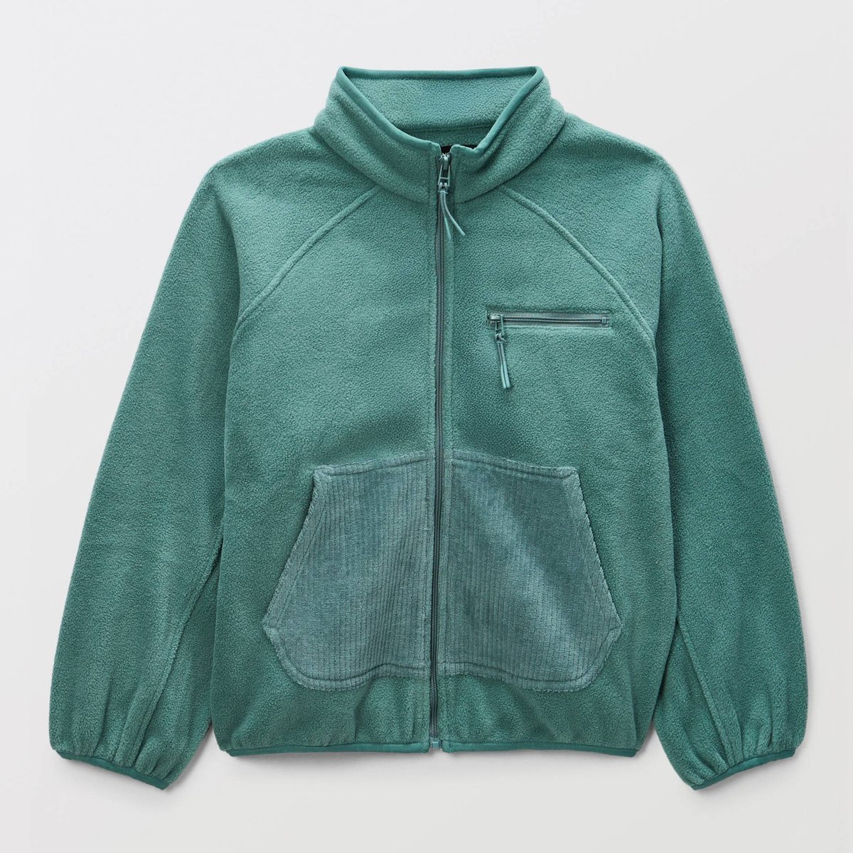 Sweat zippé en polaire sage, MONOPRIX