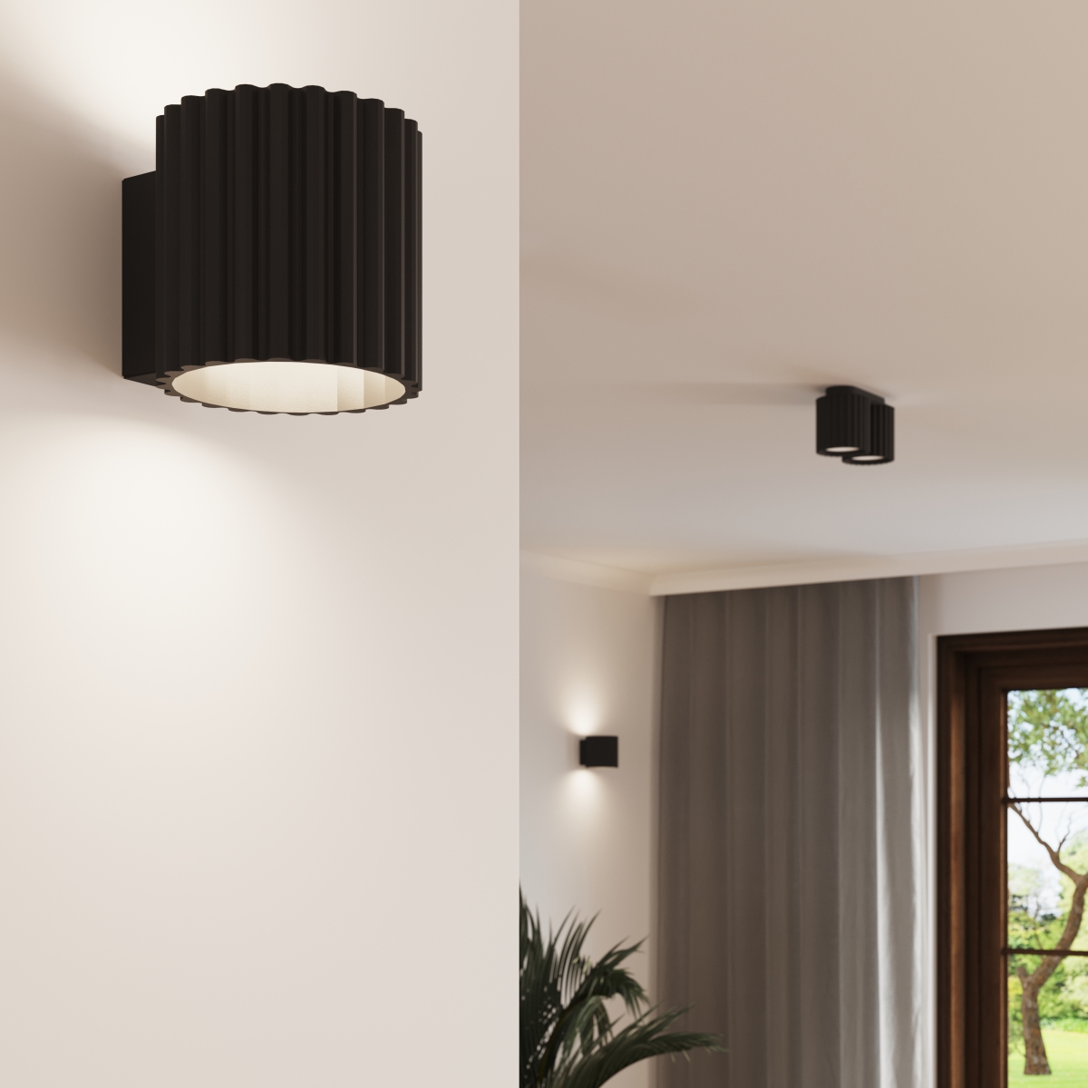 Applique Aluminium Noir G9 1 Aura noir, EDEN