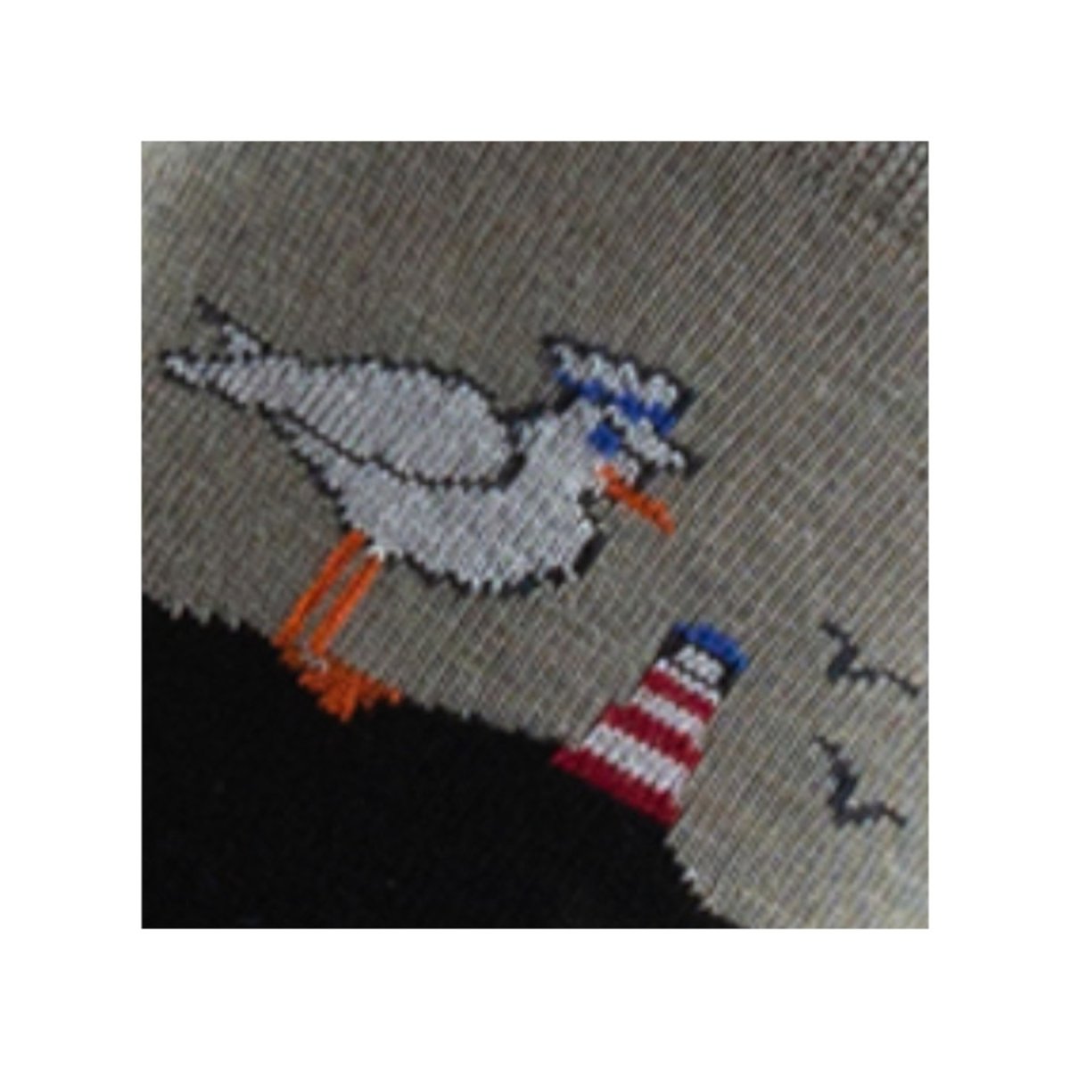 Mi-chaussettes en coton Mouette placée MADE IN FRANCE noir, KINDY