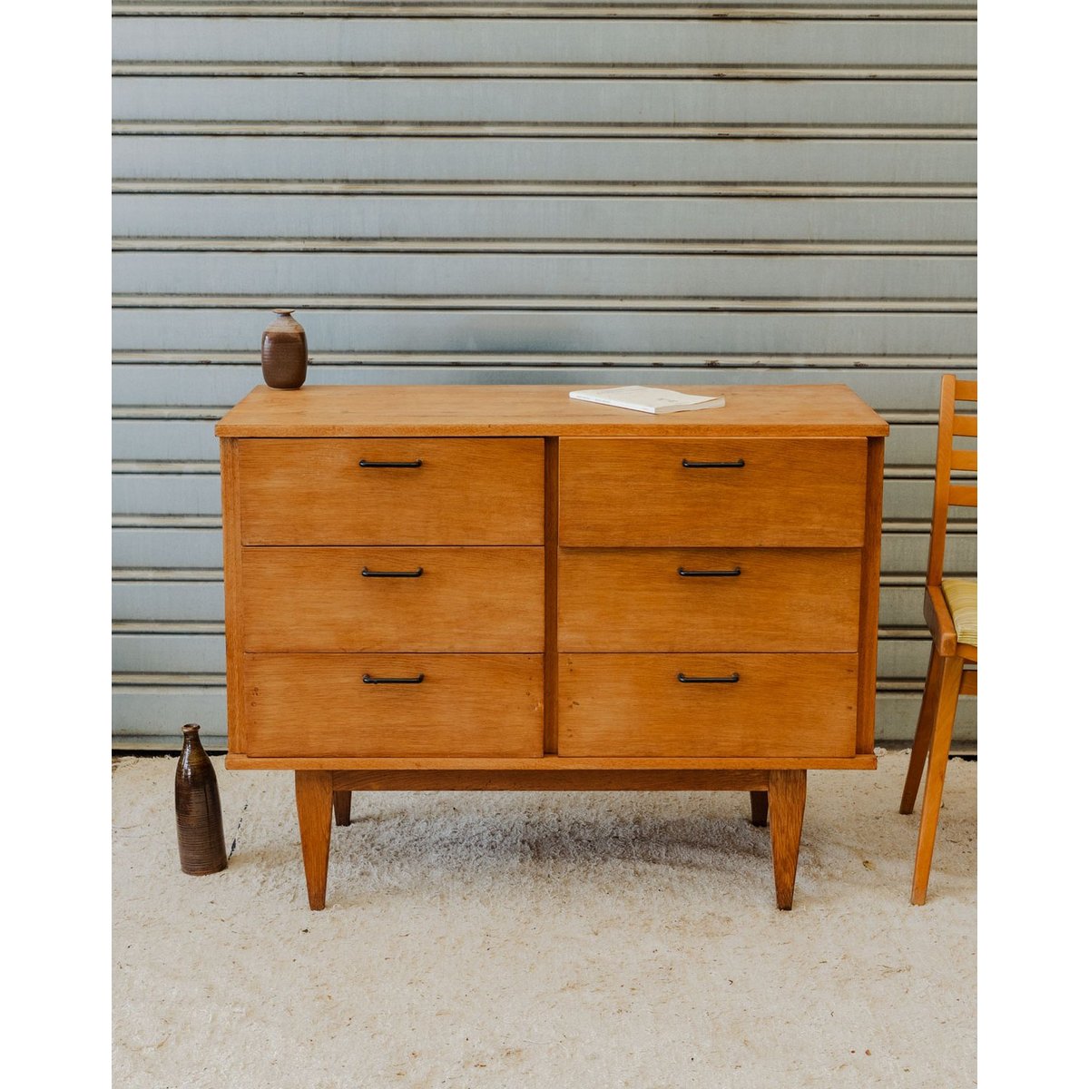 Commode en bois Olga N°1125 - Bon état bois foncé, DEBONGOUT