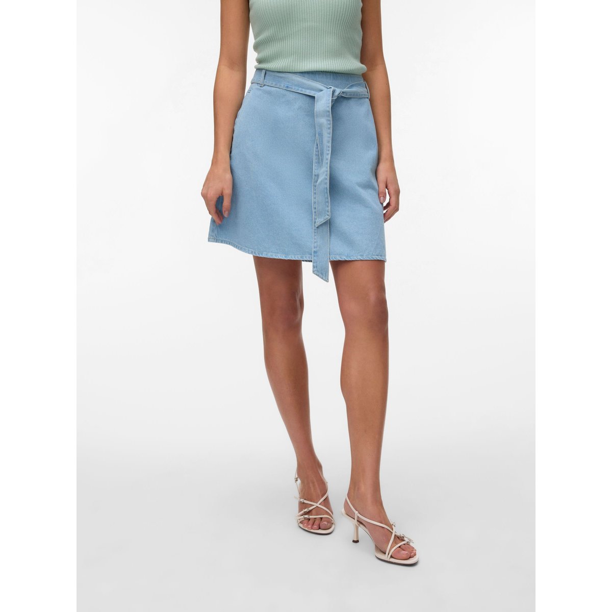 Jupe Courte light blue denim 1, VERO MODA