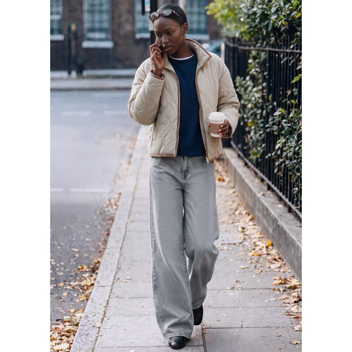 Veste matelassée détail coutures kaki, MANGO TEEN