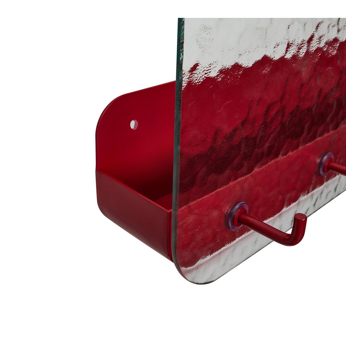 Étagère en verre et fer SHACK rouge, HUBSCH