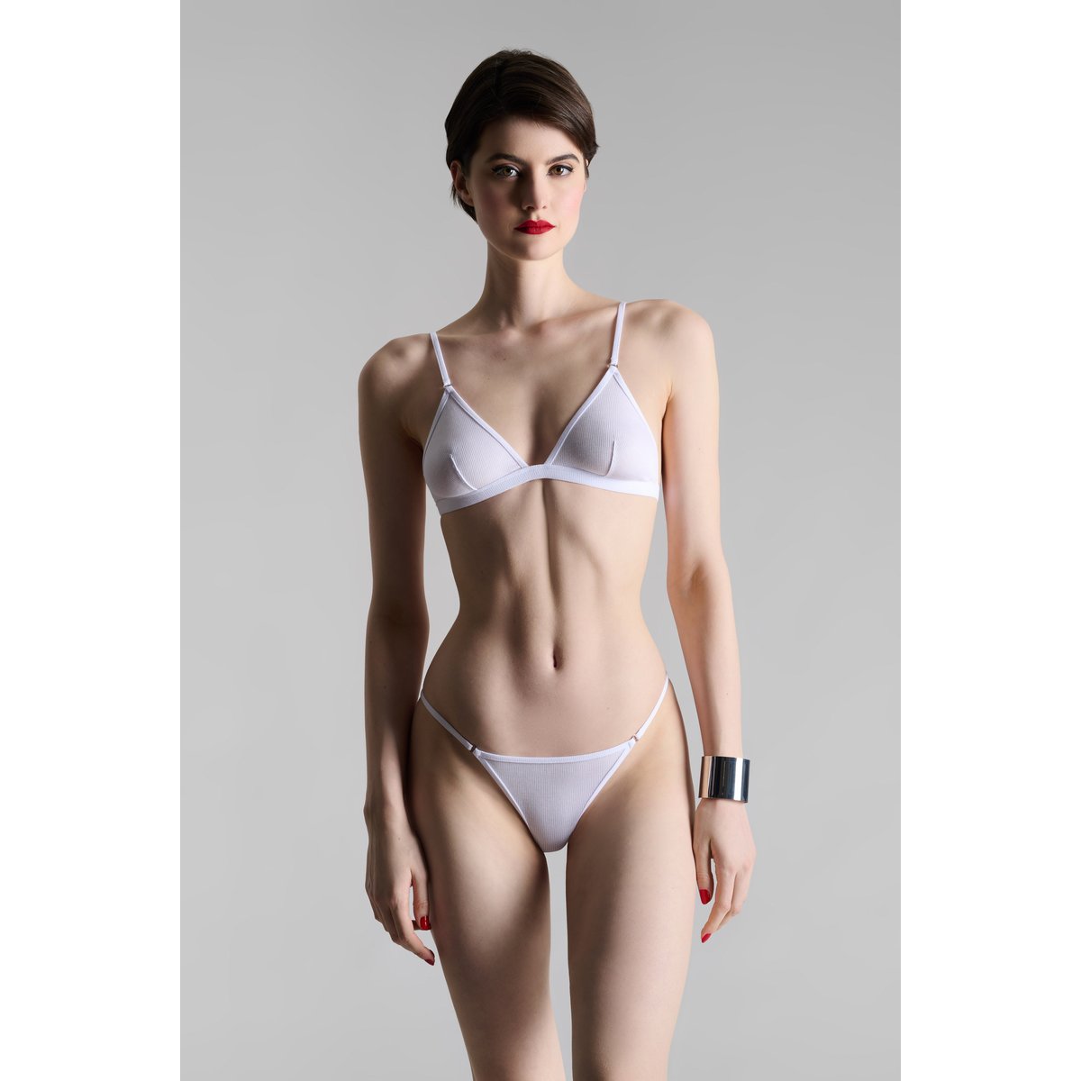 Soutien-gorge triangle LA FEMME AMAZONE blanc, MAISON CLOSE