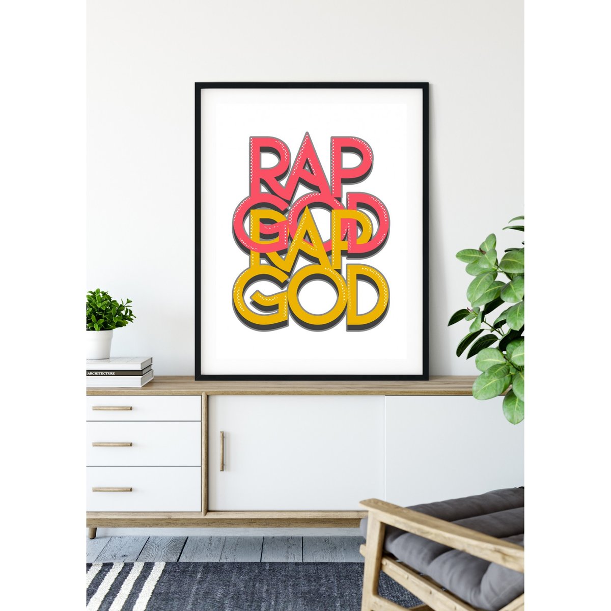 Affiche 'Rap God' blanc, L'AFFICHERIE