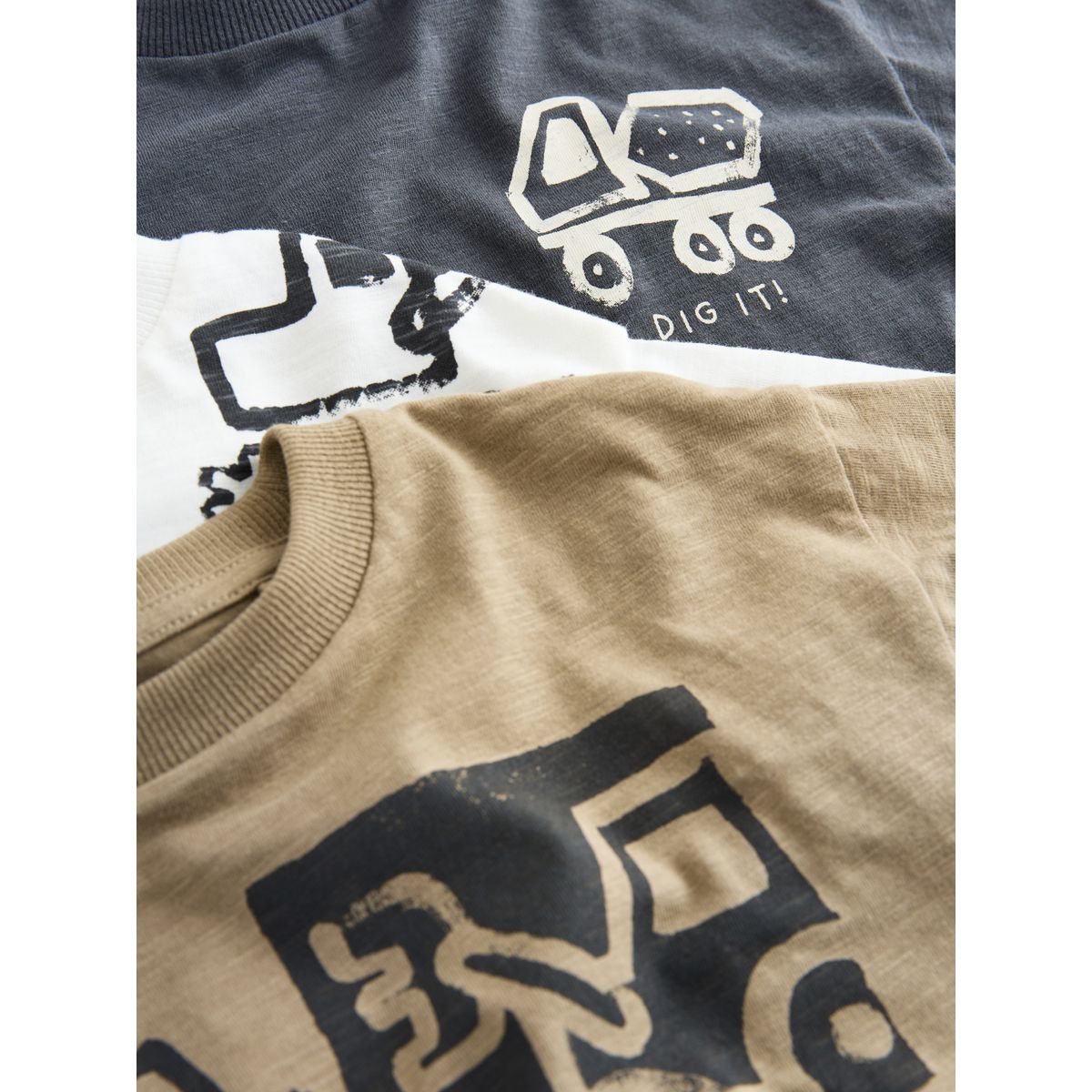 T-shirt imprimé à manches courtes, lot de 3 black digger, NEXT
