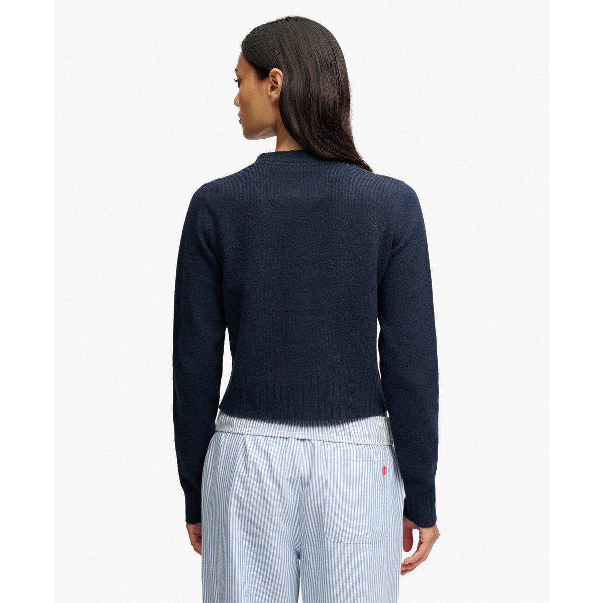 Cardigan Argyle bleu marine, SUPERDRY